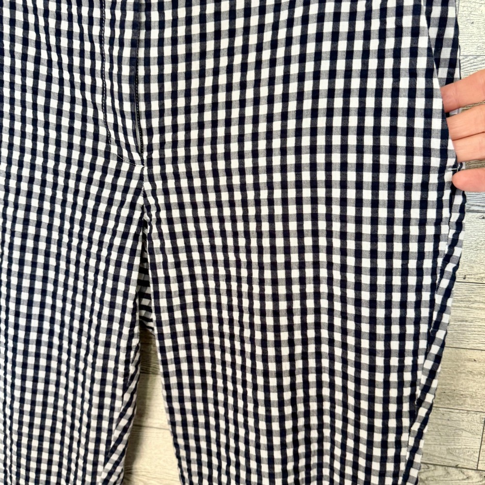 J. Crew Gingham Check Cropped Pants Women's Size 8 Blue White Cotton‎ Blend - Picture 8 of 11